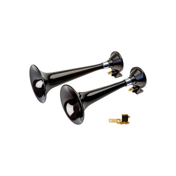 Wolo Wolo Two Trumpet Train Horn Black Abs With 12-Volt Solenoid And Brass Fittings - 870 870 - main